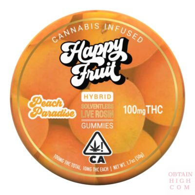 Peach Paradise Rosin Cannabis Gummies by Happy Fruit